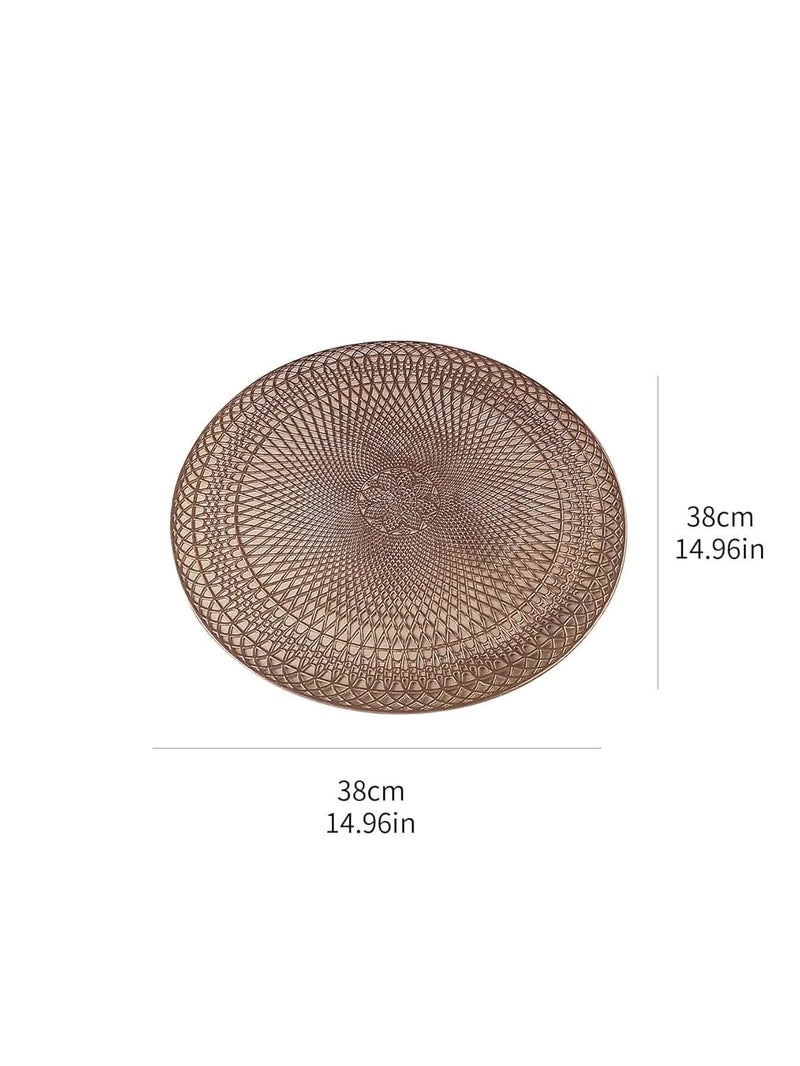 Dakshya Industries Dakshya Industries PVC Copper Pack of 4 Round Shape Placemat for Dining Table Mat Dressing Table Mats Kitchen Restaurant - Image 5