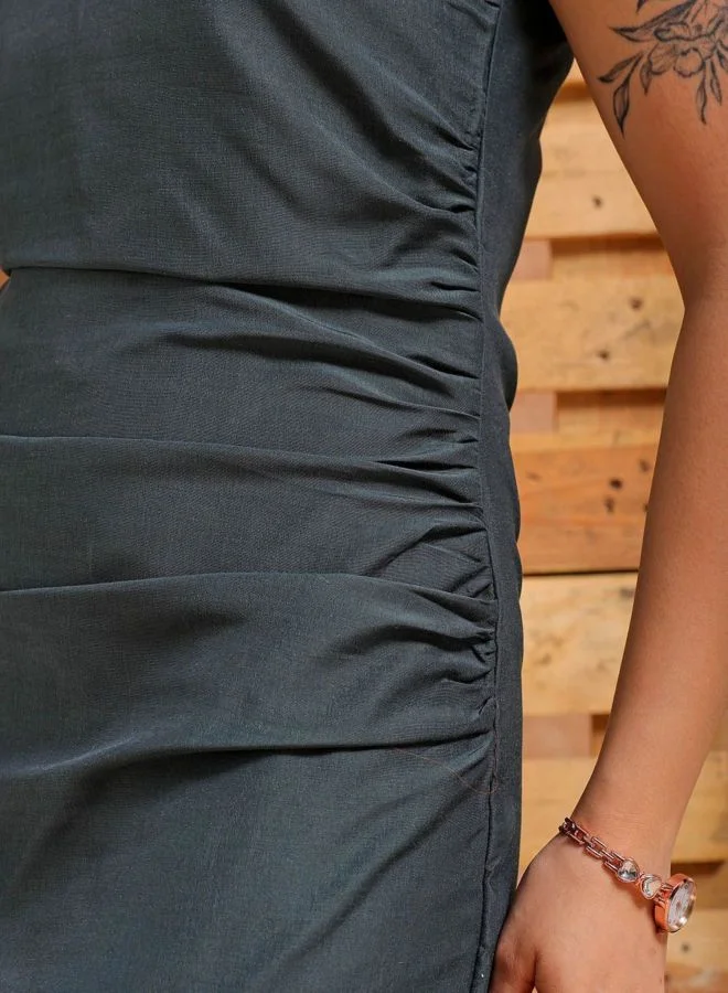 Freehand  Women Regular Fit Solid Round Neck Sleeveless Sheath Dress for Women | Best Price UAE