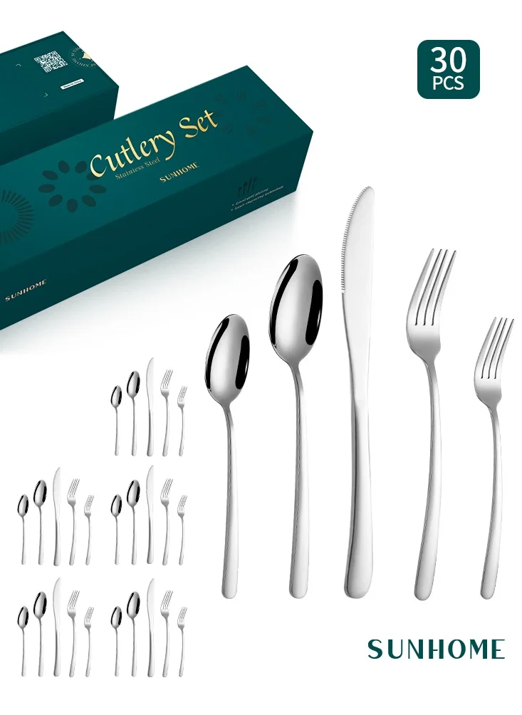 Sunhome SUNHOME 30-Piece Stainless Steel Cutlery Set Silver