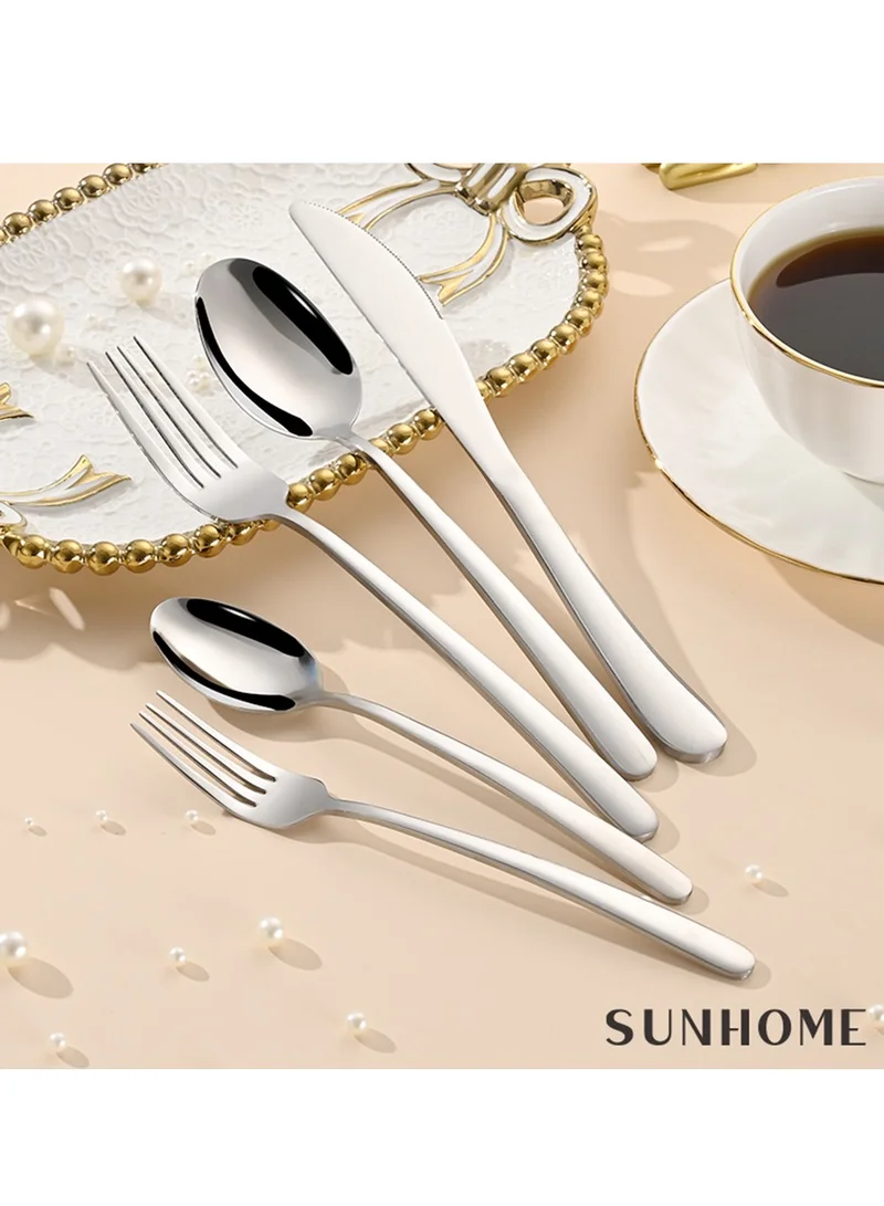 صن هوم SUNHOME 30-Piece Stainless Steel Cutlery Set Silver