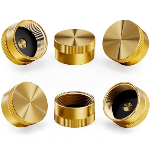 CALPOSE Propane Tank Cap, 6Pcs Solid Brass Refill Propane Bottle Cap for All 1LB Gas Tank, Cylinder Sealed Protect Cap Protects The Cylinder Thread Suitable for Camping, Barbecue, Heater, Grill - Image 1