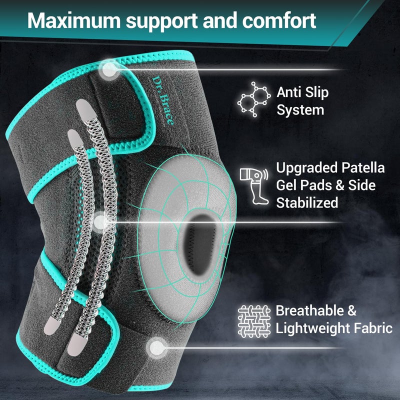DR. BRACE ELITE Knee Brace with Side Stabilizers & Patella Gel Pads for Maximum Knee Pain Support and fast recovery for men and women-Please Check How To Size Video (Earth, XX-Large) - Image 3