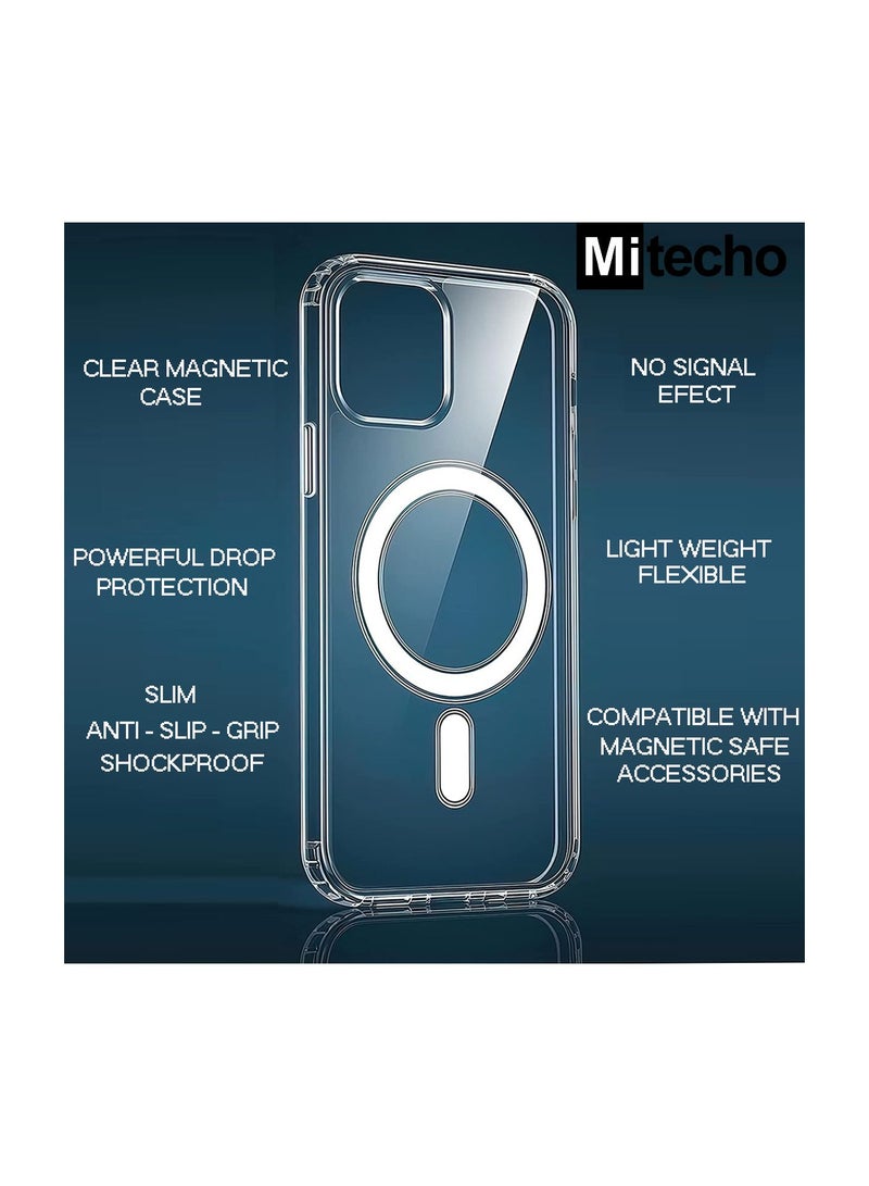 Mi Techo Magnetic Clear Case For iPhone 15 Plus Wireless Charging, Shockproof Phone Bumper Cover, Anti-Scratch Clear - Image 4