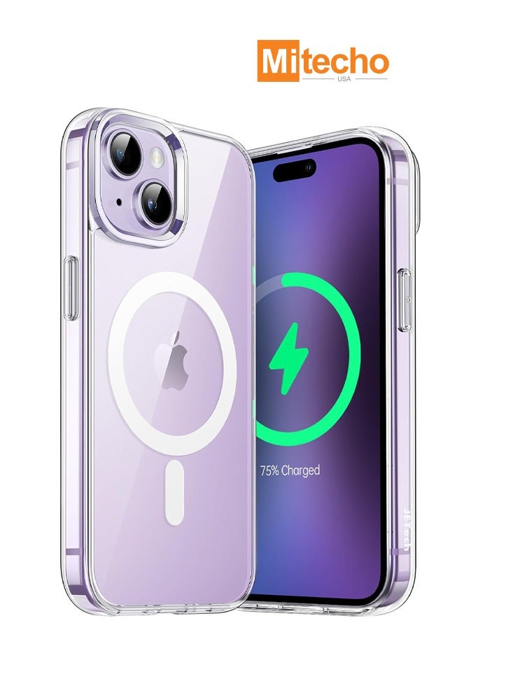 Mi Techo Magnetic Clear Case For iPhone 15 Plus Wireless Charging, Shockproof Phone Bumper Cover, Anti-Scratch Clear - Image 1