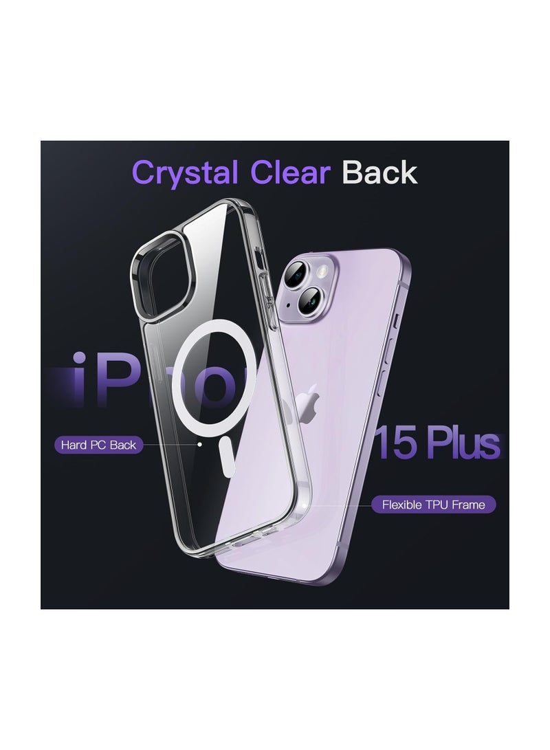 Mi Techo Magnetic Clear Case For iPhone 15 Plus Wireless Charging, Shockproof Phone Bumper Cover, Anti-Scratch Clear - Image 2