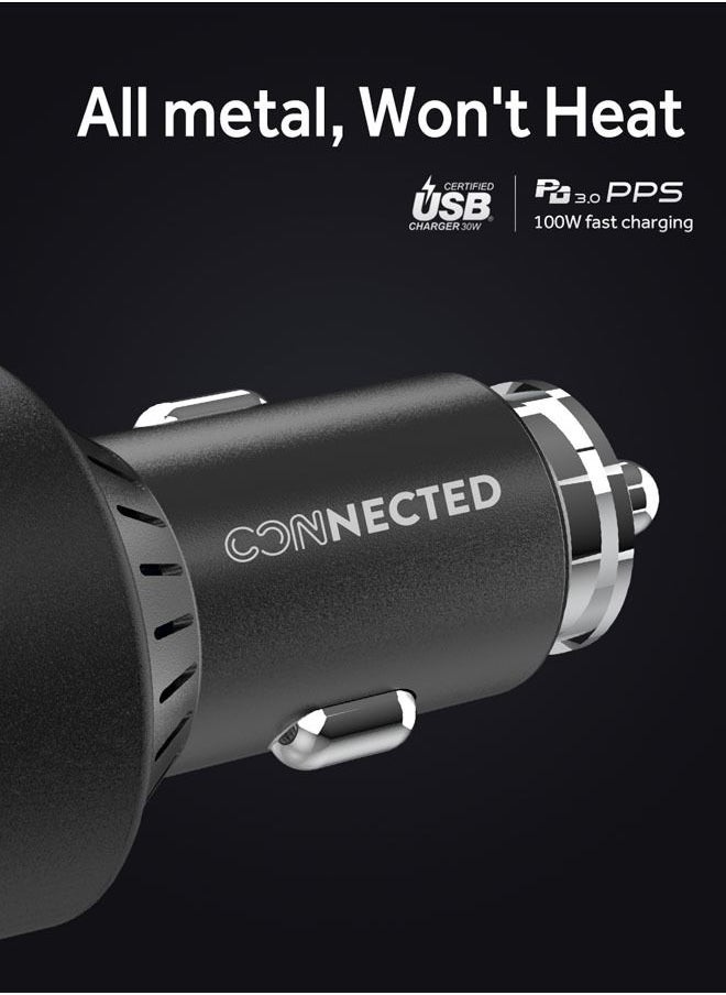 Connected - شاحن السيارة المتصل ROCKET-130 فائق السرعة والقوة 130 وات 3 منافذ شحن - Image 1