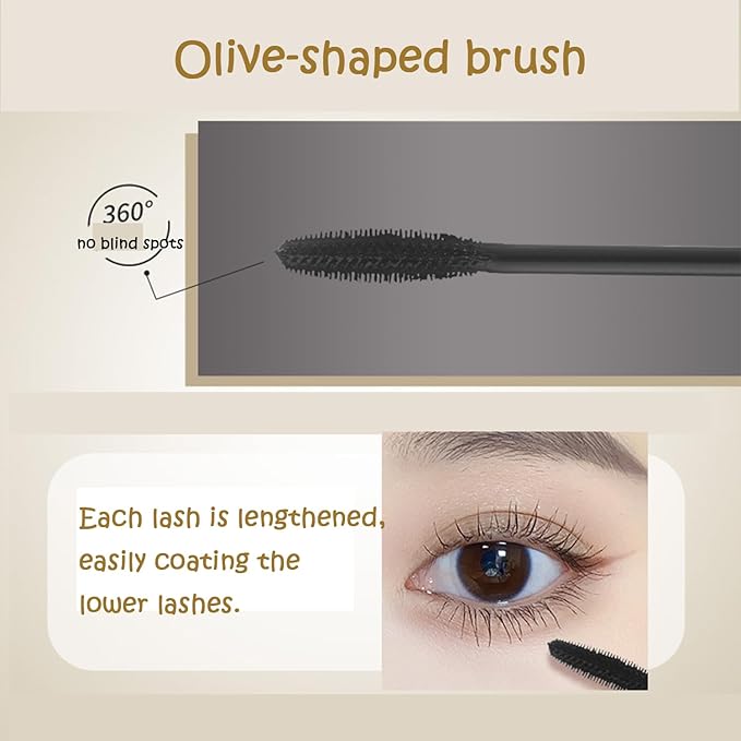 Telescopic Waterproof Mascara for Full Volume and Length LongLasting Formula SmudgeFree NonClumping Precision Wand for Sensitive EyesMocha Brown - Image 4