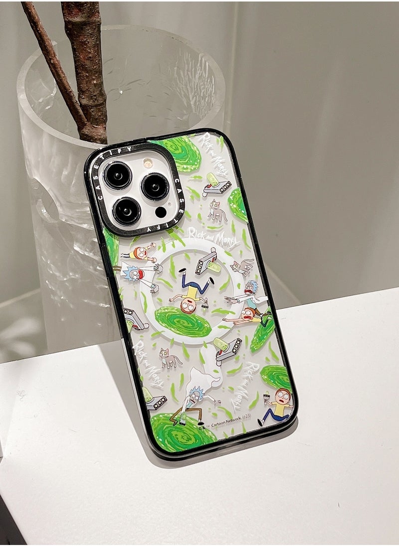 Casetify Apple iPhone 14 Pro Max Case,Rick and Morty Stick Magnetic Adsorption Phone Case - Semi transparent  - Image 2