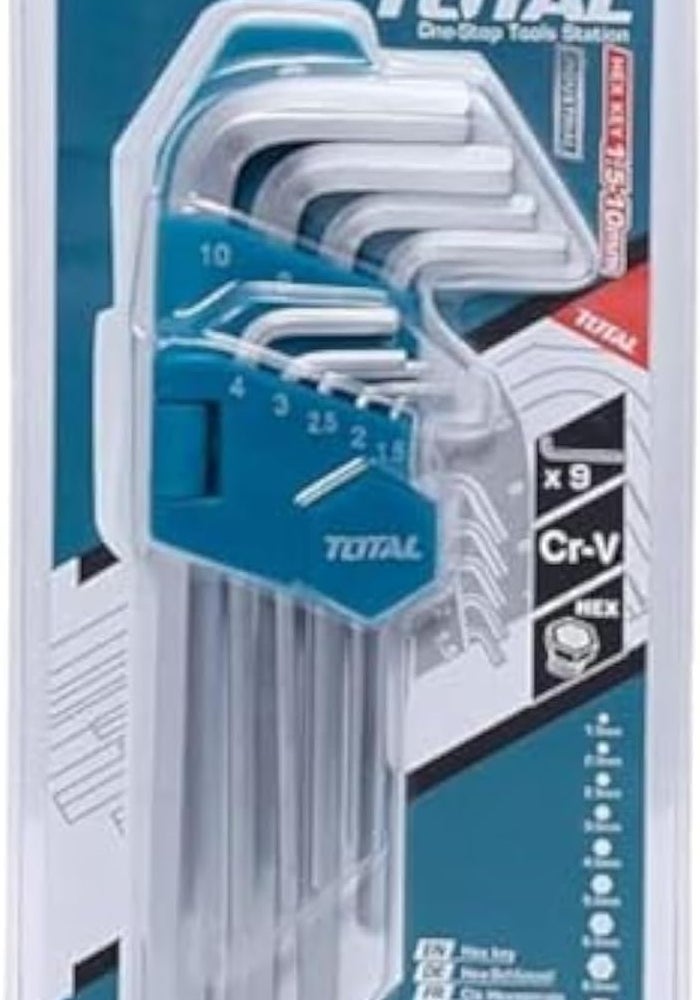 Total THT106191 Hex Key Set - 9 Pieces