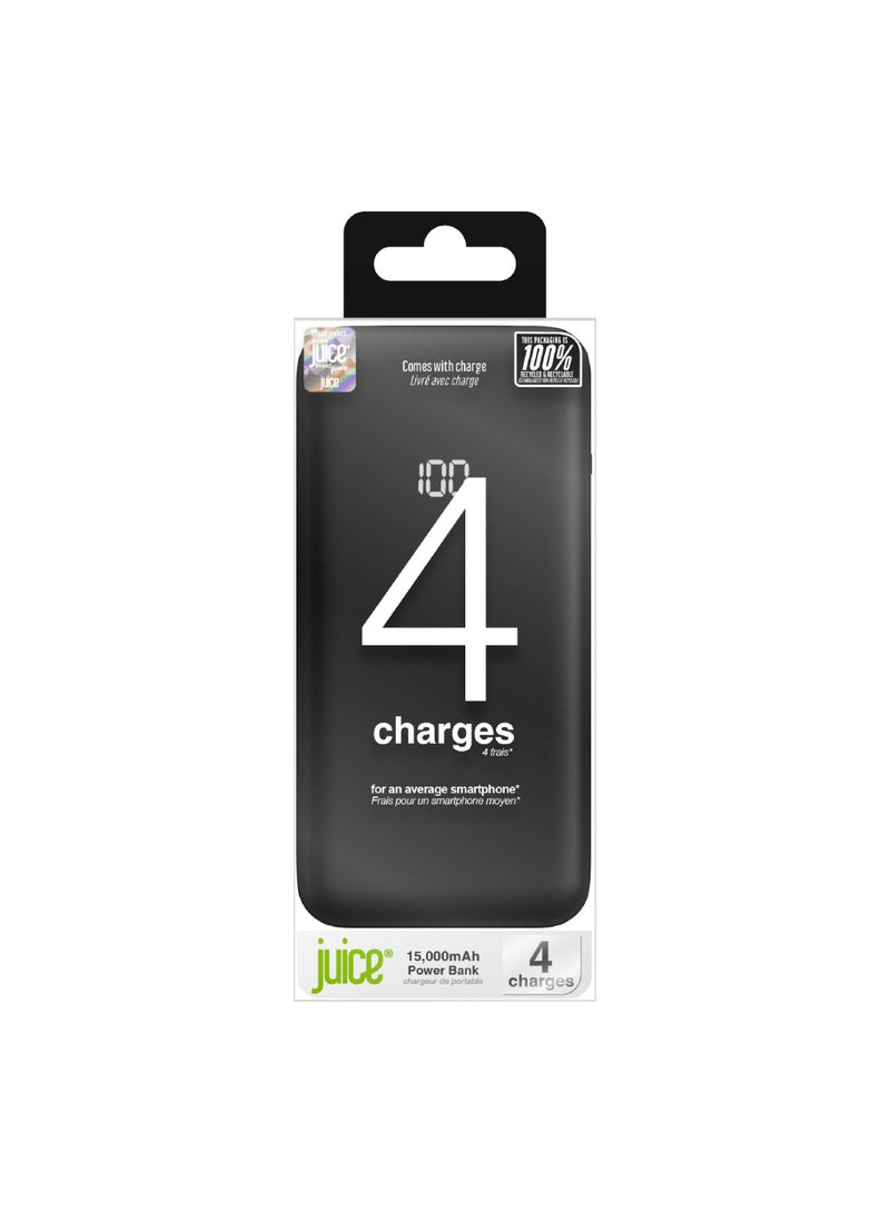 JUICE Eco Integrated Power Bank, Portable Charger 16000mAh with Built-in USB-C Cable & Digital Display, Fast USB-C Output, PowerBank for iPhone 15 16 Pro Max, Samsung, Android, iPad, DJI Osmo Pocket 3 - Image 3