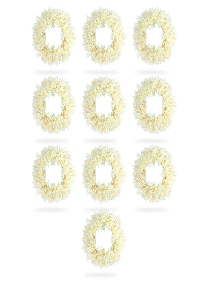 Sanas Artificial Gajra For Hair Bun (10Pcs) Artificial Flower For Hair Bun Accessories For Woman Reusable Artificial Flowers For Hair Styling Juda Accessories For Women (10Pcs)(Premium Off-White Tone) - Image 1