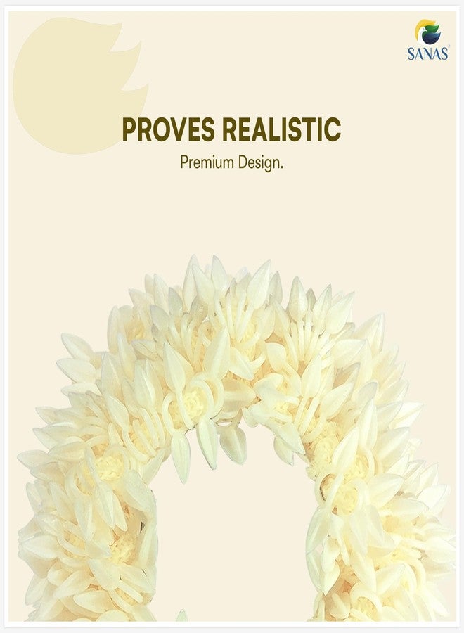 Sanas Artificial Gajra For Hair Bun (10Pcs) Artificial Flower For Hair Bun Accessories For Woman Reusable Artificial Flowers For Hair Styling Juda Accessories For Women (10Pcs)(Premium Off-White Tone) - Image 2