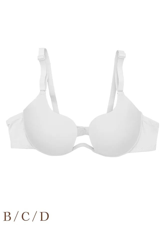 Every Woman Knows - U shaped Plunging Underwire Bra with Adjustable Straps and Molded Foam Cups 34 to 44 BCD - Image 1