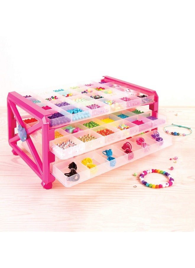 Make It Real Make It Real - Ultimate Bead Studio. DIY Tween Girls Beaded Jewelry Making Kit. Arts and Crafts Kit Guides Kids to Design and Create Beautiful Bracelets, Necklaces, Rings and Headbands  - Image 3