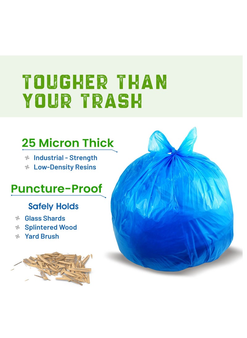 Hi Care - {Pack of 100 Bags} Garbage Bag Blue 65x95cm 25 Micron Heavy Duty Oxo Biodegradable Plastic Bag Medium Trash Bags Dustbin Bags Waste Bag Office Bag Strong And Durable Bin Bag Garbage Bag Medium - Image 1