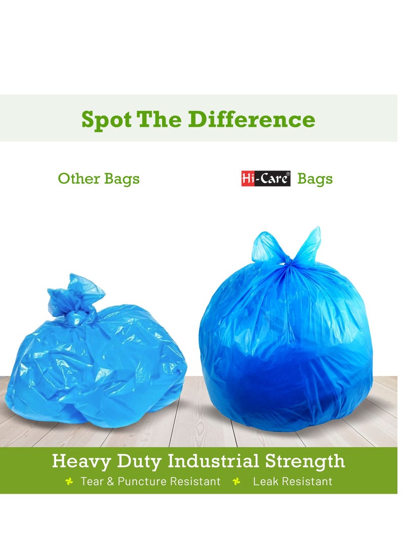 Hi Care - {Pack of 100 Bags} Garbage Bag Blue 65x95cm 25 Micron Heavy Duty Oxo Biodegradable Plastic Bag Medium Trash Bags Dustbin Bags Waste Bag Office Bag Strong And Durable Bin Bag Garbage Bag Medium - Image 1