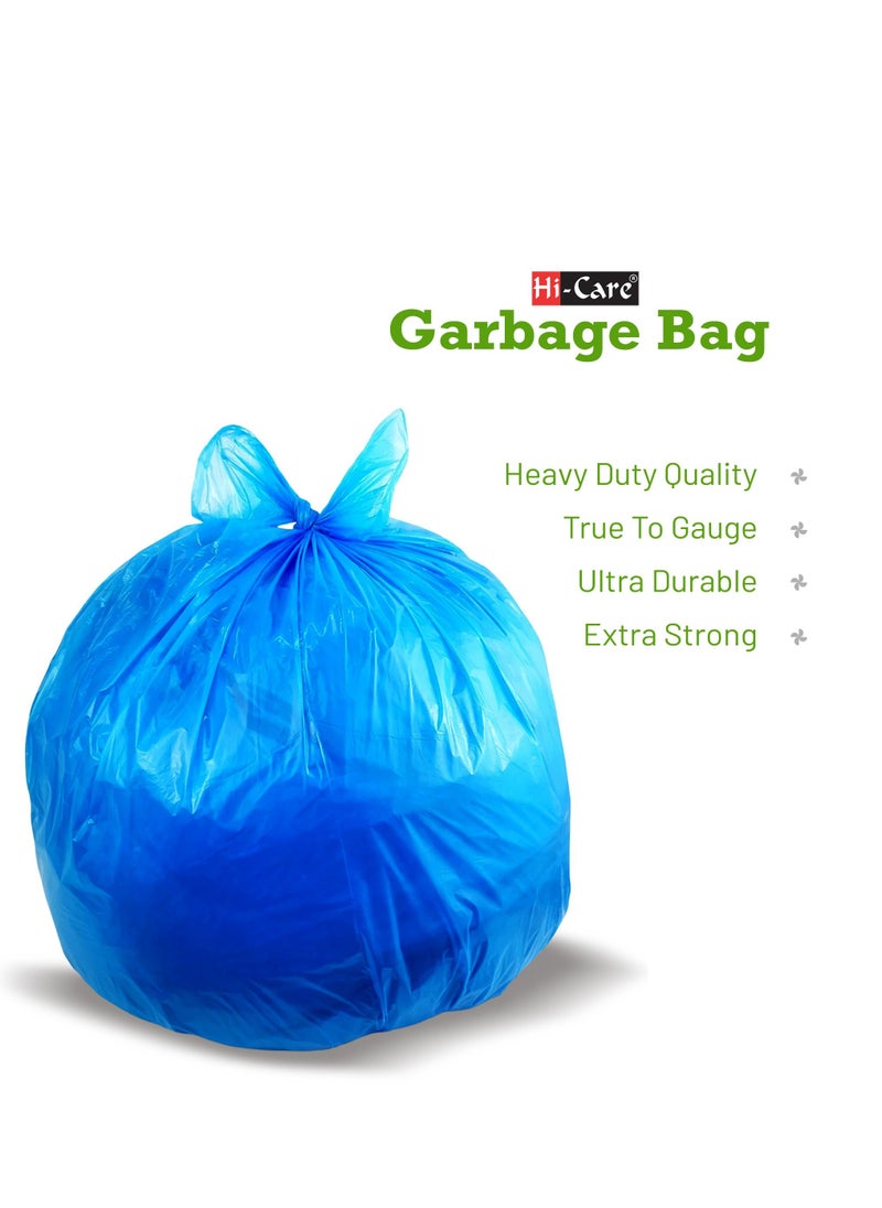 Hi Care - {Pack of 100 Bags} Garbage Bag Blue 65x95cm 25 Micron Heavy Duty Oxo Biodegradable Plastic Bag Medium Trash Bags Dustbin Bags Waste Bag Office Bag Strong And Durable Bin Bag Garbage Bag Medium - Image 1