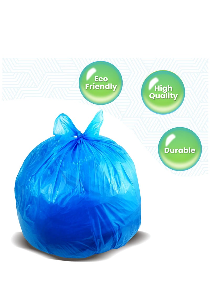 Hi Care - {Pack of 100 Bags} Garbage Bag Blue 65x95cm 25 Micron Heavy Duty Oxo Biodegradable Plastic Bag Medium Trash Bags Dustbin Bags Waste Bag Office Bag Strong And Durable Bin Bag Garbage Bag Medium - Image 1