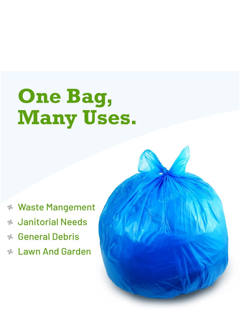 Hi Care - {Pack of 100 Bags} Garbage Bag Blue 65x95cm 25 Micron Heavy Duty Oxo Biodegradable Plastic Bag Medium Trash Bags Dustbin Bags Waste Bag Office Bag Strong And Durable Bin Bag Garbage Bag Medium - Image 1