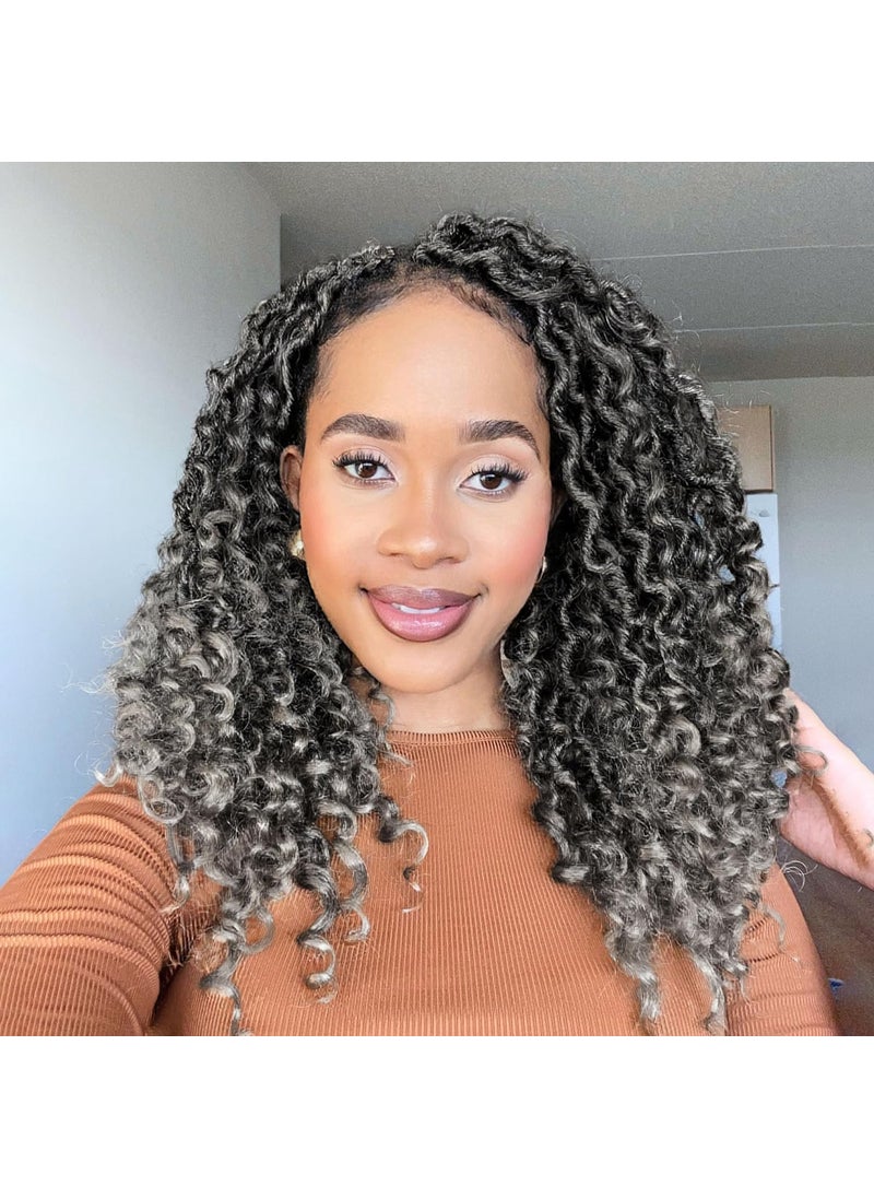 AMELI - New Goddess Locs Crochet Hair 14Inch 8Packs Pre Looped Faux Locs Crochet Hair Bohemian Crochet Braids Hair for Black Women TGrey - Image 1