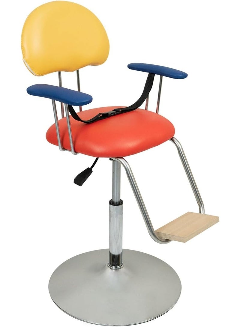 Meishida Baby Salon Chair for Hair Cutting, Swivel Children Chair with Safety Belt & Footrest for Beauty Salon,Barbershop - Image 1