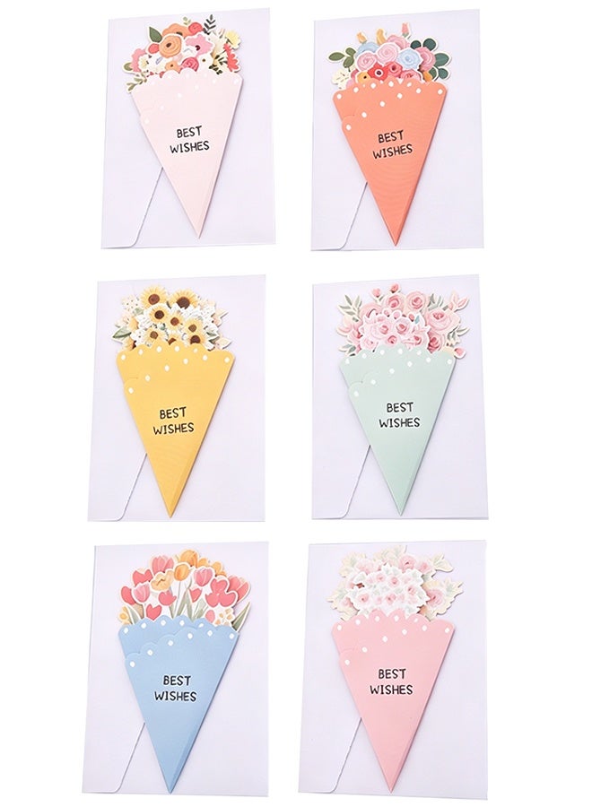 6 Pack Floral Ice Cream Greeting Cards with Envelopes, Blank Cards for Encouragement Birthday Thank You Wedding Condolence, Stationery Gift for All Occasions - Image 1