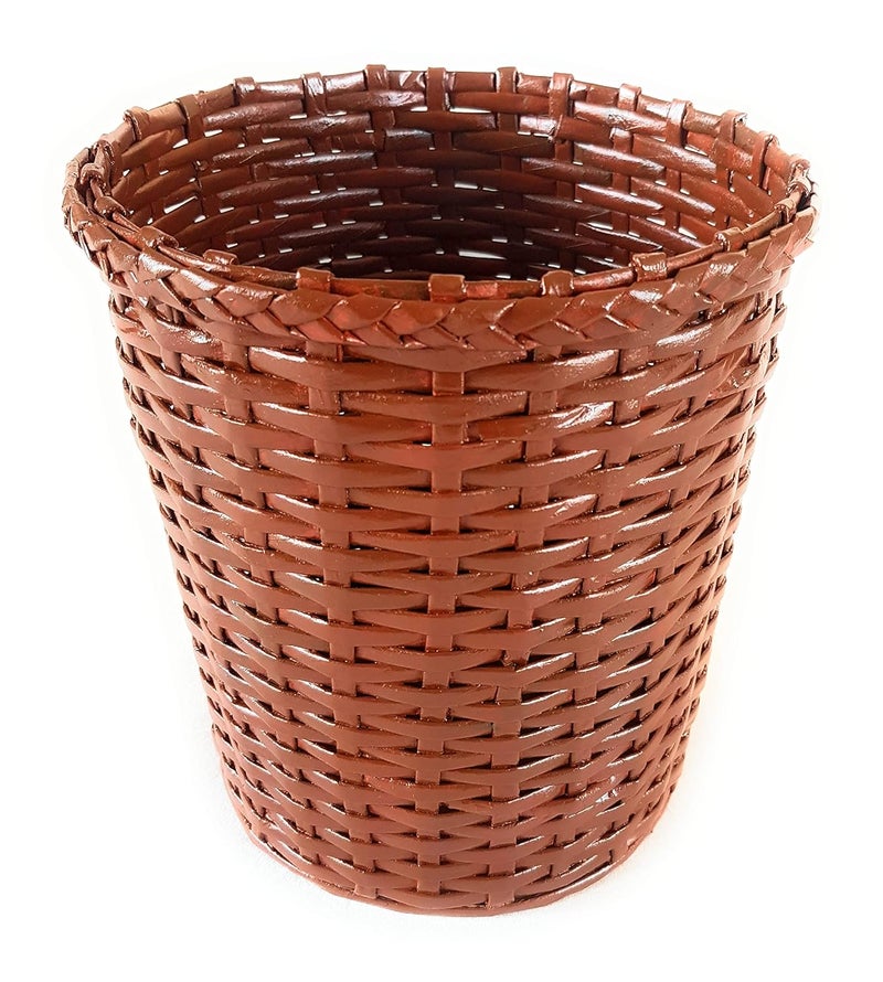 Sonas Creation Paperus, Light Brown, Open-top Dustbin, Waste Basket, Paper Bin, Storage Basket, Trash Can, Vase, Small Size 5 Liter, 8 inch Tall, Eco Friendly, Handmade, of Paper Ropes - Image 1