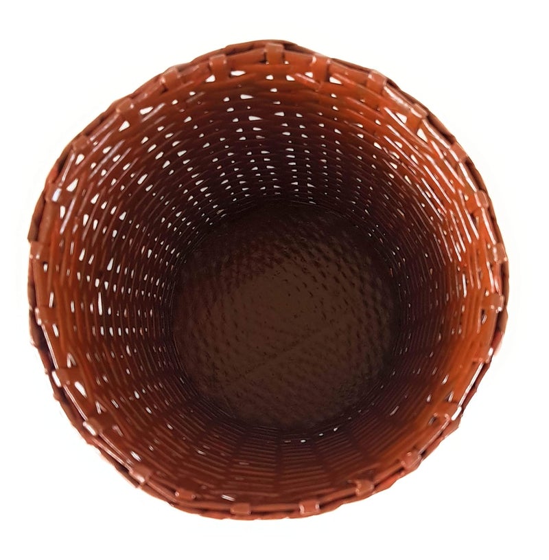 Sonas Creation Paperus, Light Brown, Open-top Dustbin, Waste Basket, Paper Bin, Storage Basket, Trash Can, Vase, Small Size 5 Liter, 8 inch Tall, Eco Friendly, Handmade, of Paper Ropes - Image 3