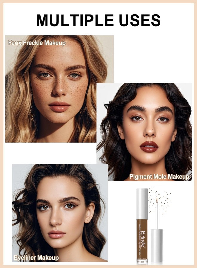 إريندي قلم إريندي لرسم النمش الاصطناعي المقاوم للماء - قلم سائل لرسم النمش الاصطناعي، يدوم طويلاً، مظهر طبيعي، سريع الجفاف، تركيبة نباتية، مناسب لجميع ألوان البشرة، لون شوكولاتة 02 - Image 4