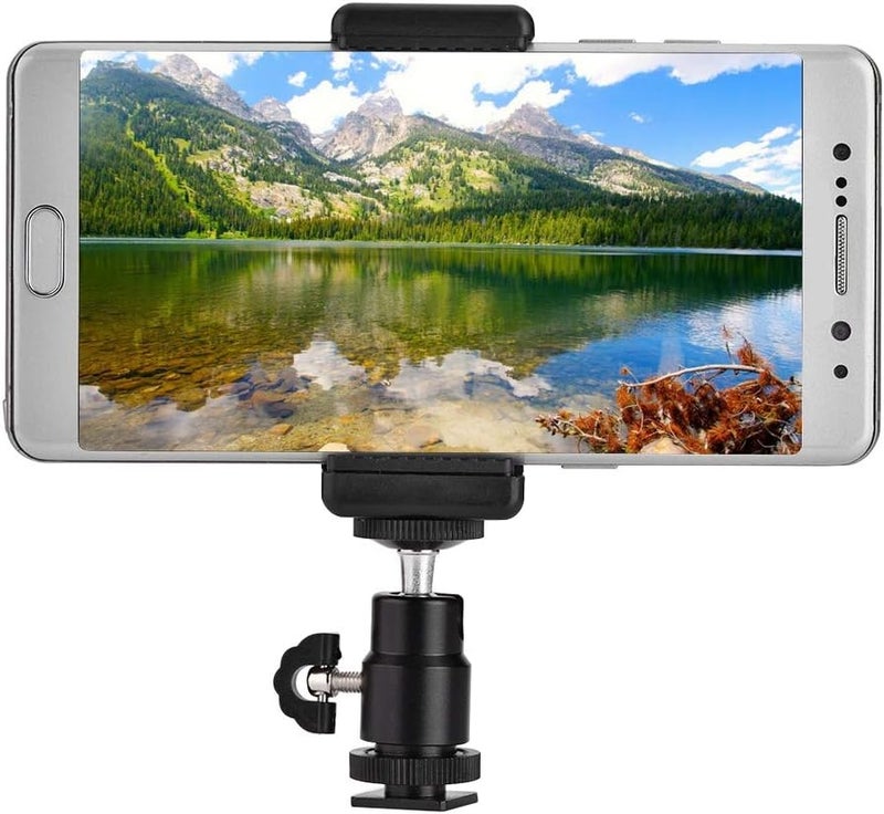 حامل هاتف Aqxreight العالمي 360 قابل للتعديل متوافق مع الحوامل ثلاثية القوائم أسود - Image 4