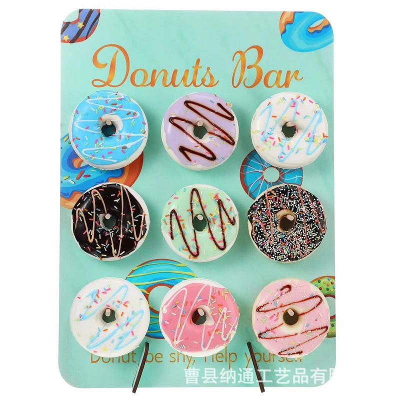 Wooden Donut Layout Display Stand Diy Props Support Plate Wall Christmas Wooden Board Support Display - Image 3