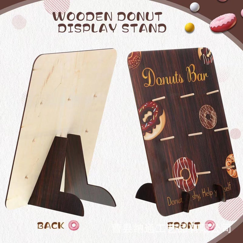 Wooden Donut Layout Display Stand Diy Props Support Plate Wall Christmas Wooden Board Support Display - Image 4