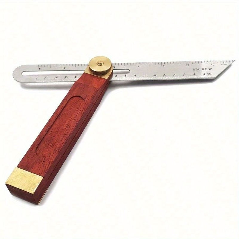 T Bevel Gauge With Locking Protractor Adjustable 0 360 Degree Angle Finder Easy To Read Markings Ergonomic Handle For Precision Carpentry Drafting Woodworking Bricklaying Tile Work 1pc Sleek Metallic Finish - Image 1