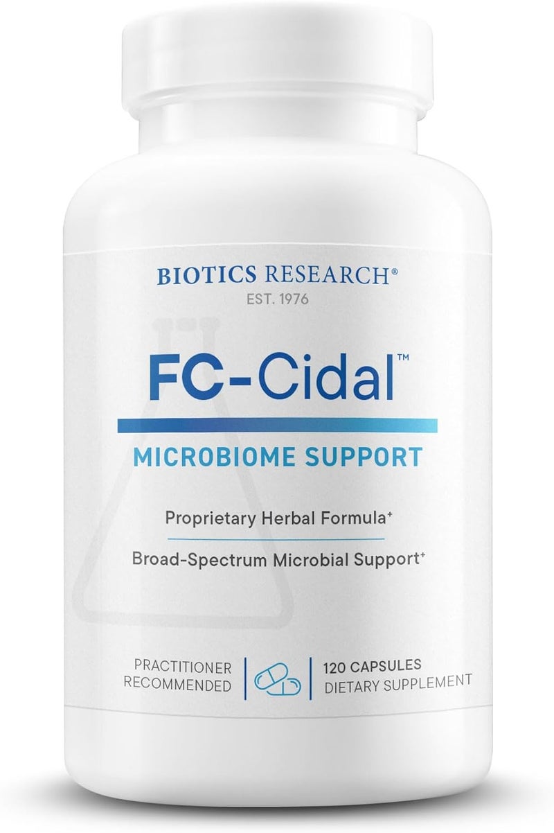 Biotics Research مزيج الأعشاب FC Cidal من Biotics Research لصحة الجهاز الهضمي للنساء والرجال 500 ملغ 7 أعشاب مزيج خاص مكمل يدعم وظيفة الجهاز الهضمي الصحية وتوازن الميكروبات 120 كبسولة - Image 1