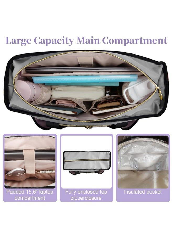 Wigojoy Nurse Bag, Work Bags with 15.6-inch Laptop Compartment, Teacher bag with Large Cup Holder, Nursing Tote Bag with Insulated Pocket for Nurses, Teachers, Students, and Professionals, Grey - Image 5