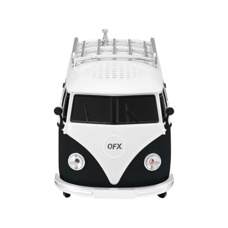 Bluetooth 1961 Retro Mini Bus Speaker, 2-Inch Speaker, Hands-Free Link, Built-in Microphone, FM Radio, and LED Party Lights, Blue - BT-1961-BLK - Image 1