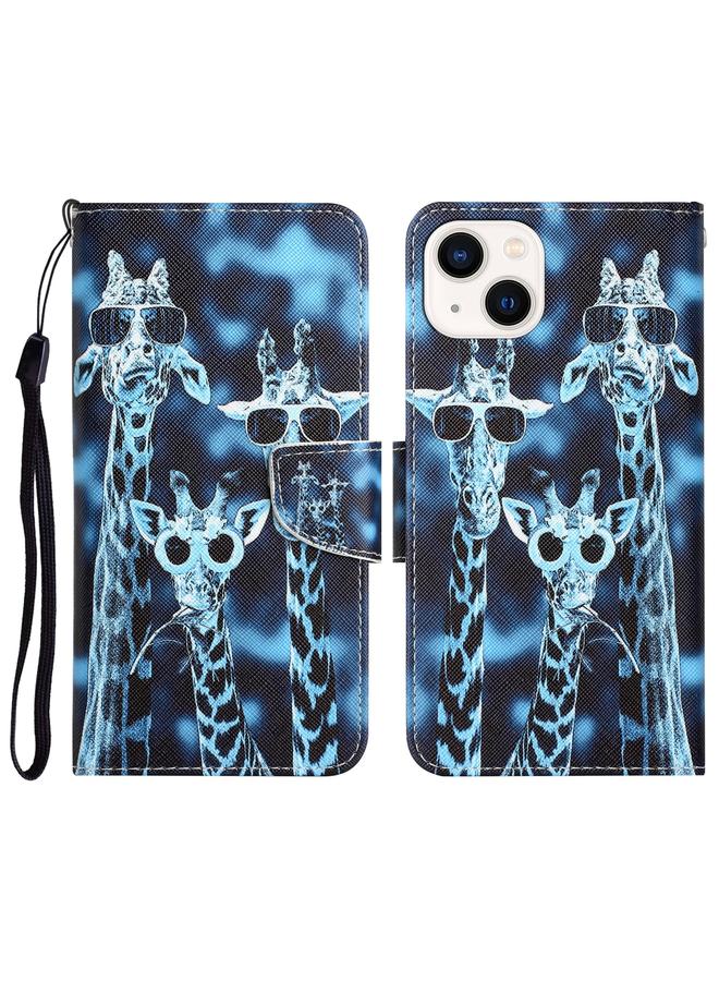 زبون جراب هاتف جلدي برسومات ملونة لهاتف iPhone 13 mini - Image 1