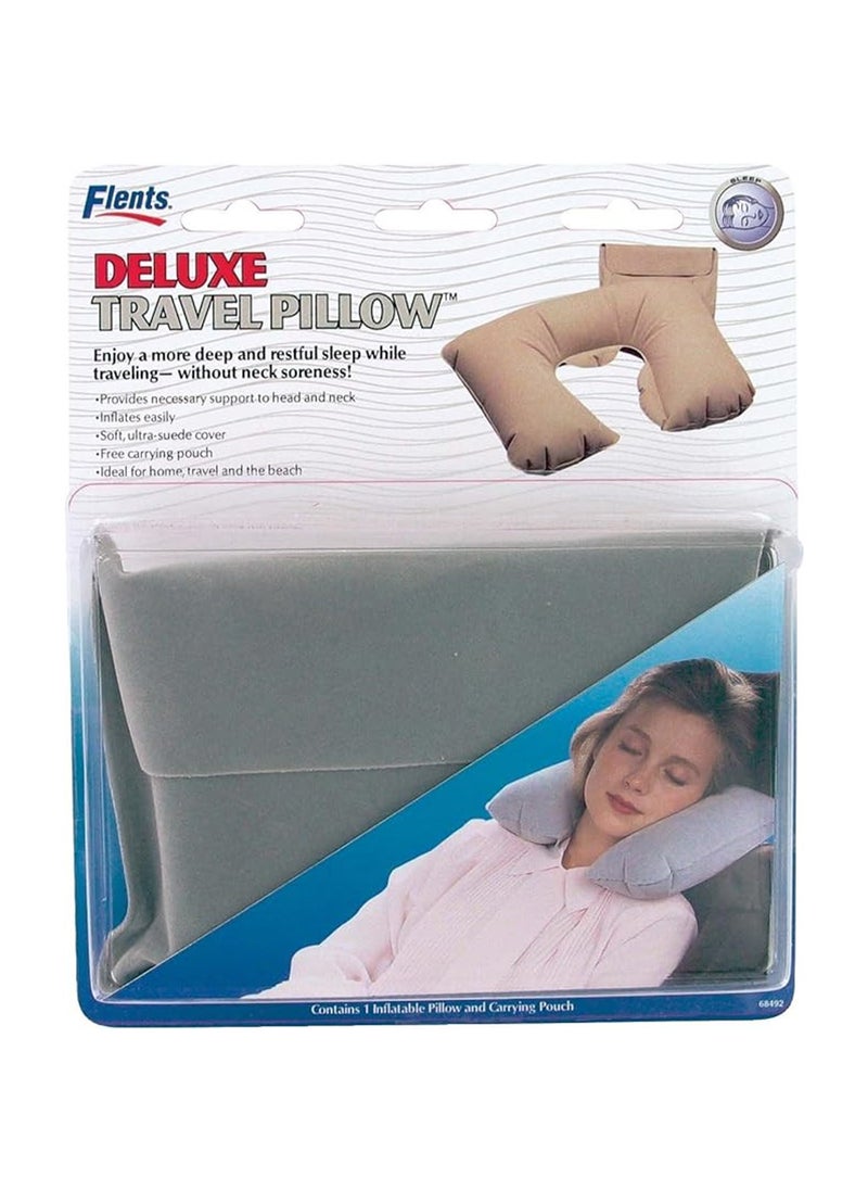 Flents Deluxe Inflatable Untra-Suede Travel Pillow 68492 