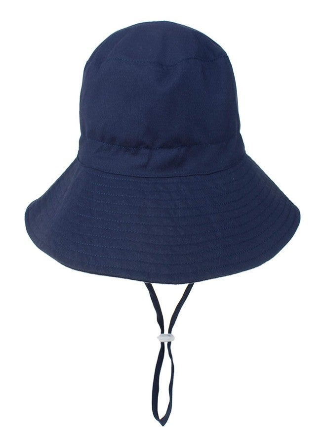 Zando Kids Sun Hat UPF 50+ Sun Protection Toddler Sun Hat Adjustable Summer Baby Boy Hats Wide Brim Bucket Beach Hats for Boys Fishing Hat Navy Blue 4-8 Years - Image 1