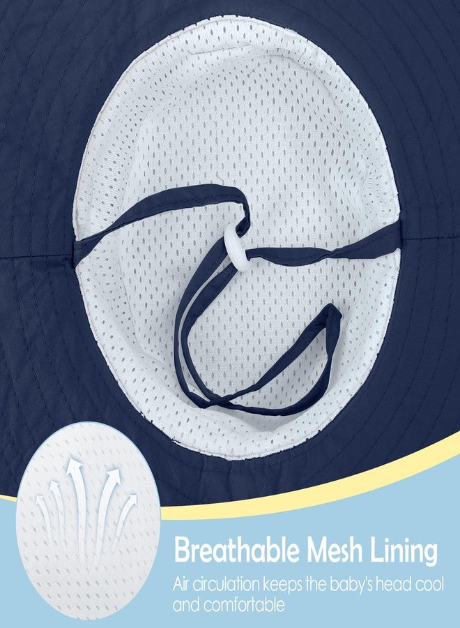 Zando Kids Sun Hat UPF 50+ Sun Protection Toddler Sun Hat Adjustable Summer Baby Boy Hats Wide Brim Bucket Beach Hats for Boys Fishing Hat Navy Blue 4-8 Years - Image 5