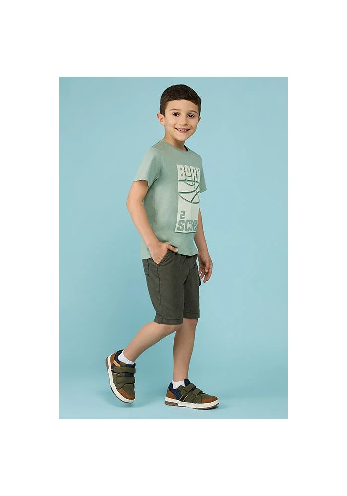 أر أند بي Solid Cargo Shorts with Button Closure