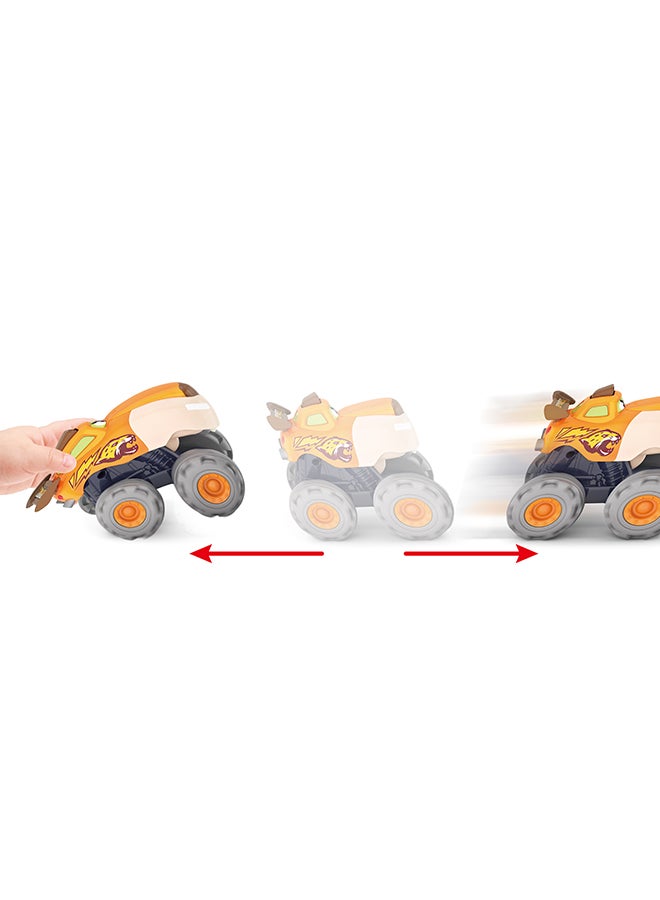 HOLA Monster Truck Toy Set for Toddlers – 3 PCS Animal Themed Friction Powered Trucks, Crocodile/Bull/Leopard, Push and Go, Movable Mouth, Durable ABS, Big Wheels, Ages 12M+, Multicolor - Image 4