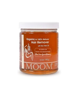MOOM MOOM Organic Sugar Wax with Tea Tree Oil, 12 oz Jar - Hair Removal for Bikini, Brazilian, Face & Legs - Soft Wax for Sensitive Skin, Wax Beads Alternative For Women & Men (Waxing Strips NOT Included)  - Image 1