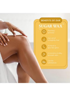 MOOM MOOM Organic Sugar Wax with Tea Tree Oil, 12 oz Jar - Hair Removal for Bikini, Brazilian, Face & Legs - Soft Wax for Sensitive Skin, Wax Beads Alternative For Women & Men (Waxing Strips NOT Included)  - Image 3