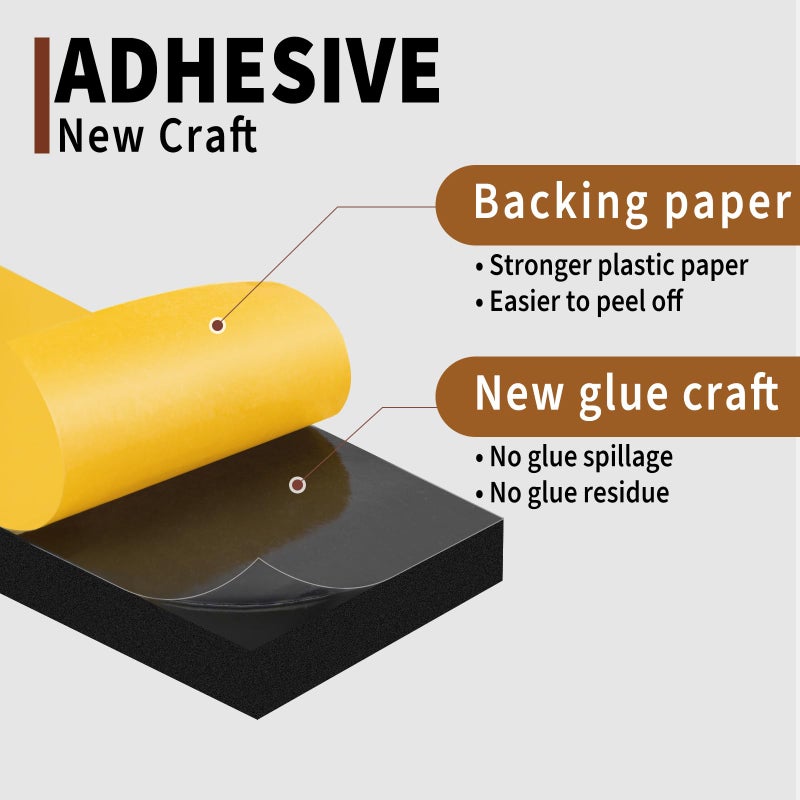 yotache Yotache High Density Adhesive Foam Tape 2 Rolls 1" W X 3/4", (New Adhesive Craft) Weather Stripping Gasket Seal, Shockproof, Furniture Protective, 13 Ft Length (2 X 6.5 Ft Each)  - Image 3
