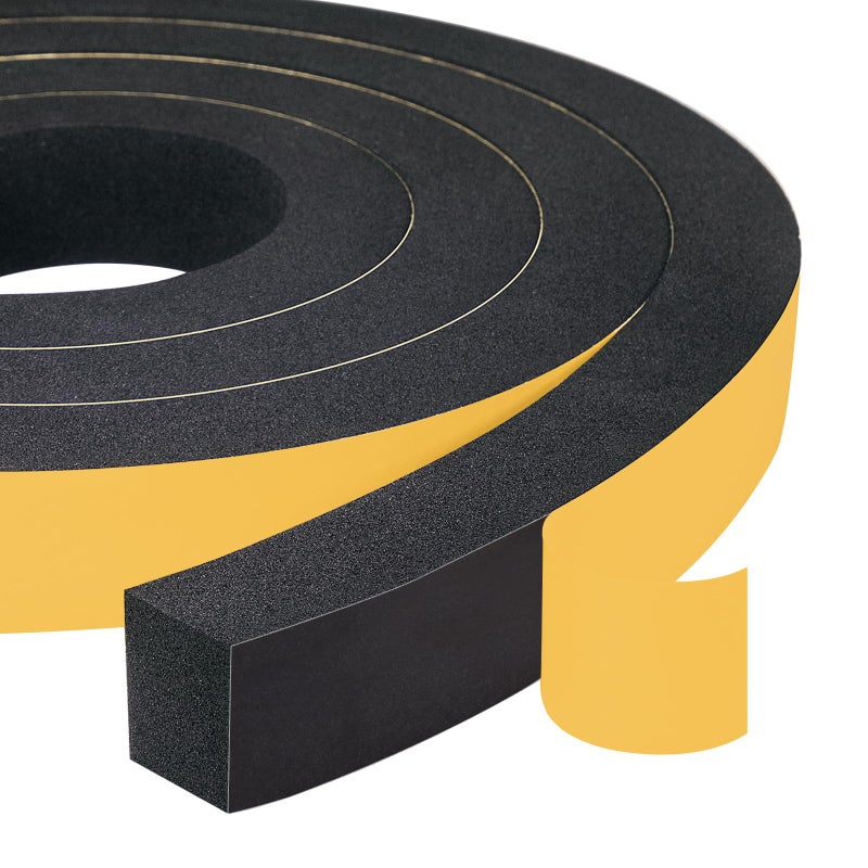 yotache Yotache High Density Adhesive Foam Tape 2 Rolls 1" W X 3/4", (New Adhesive Craft) Weather Stripping Gasket Seal, Shockproof, Furniture Protective, 13 Ft Length (2 X 6.5 Ft Each)  - Image 1