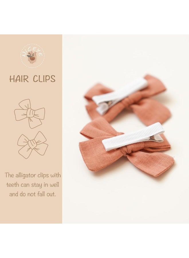 Niceye Baby Hair Clips - 24 Pcs Fully Lined Hair Bow Clips for Fine Hair Cotton Tiny Hair Barrettes for Infants, Toddlers, and Little Girls - Image 2