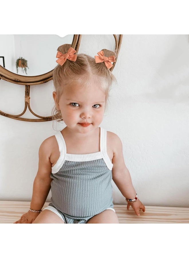 Niceye Baby Hair Clips - 24 Pcs Fully Lined Hair Bow Clips for Fine Hair Cotton Tiny Hair Barrettes for Infants, Toddlers, and Little Girls - Image 4