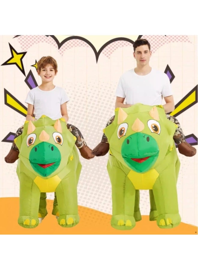 Children's Funny Costume Funny Parent-Child Cartoon Animal Mount Pants Dinosaur Triceratops Inflatable Year Gift-Color:Dragon Dragon—children - Image 2