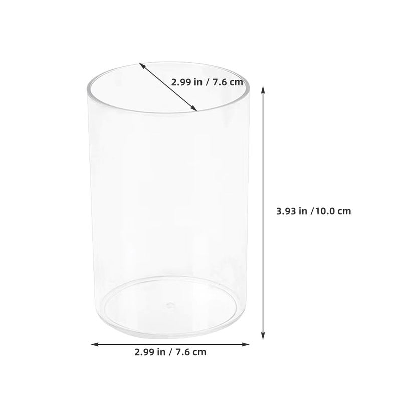 8 pcs Clear Makeup Brush Holder Transparent Round Storage Cups For Office Transparent Pen Holder Stationery Accessories For Office - Image 2